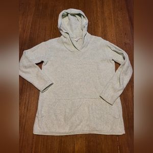 Pure Jill J. Jill Sz XS Hoodie Sweater Green Knit Kangaroo Pockets Wool Blend